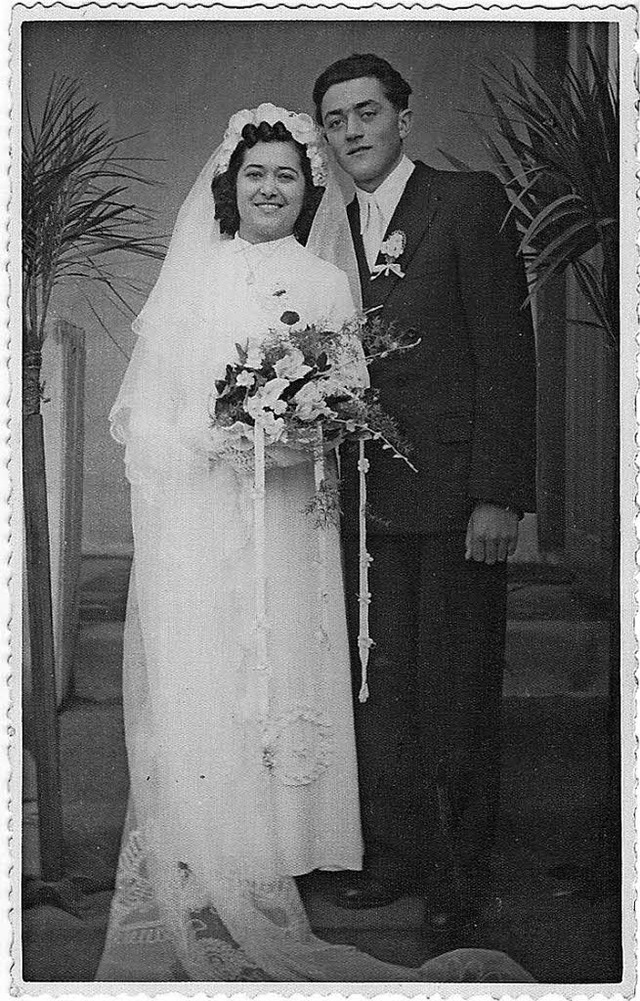 Vor 60 Jahren (links) feierten Eduard und Katharina Gertrud Henz Hochzeit.   | Foto: privat/Dieter Fink