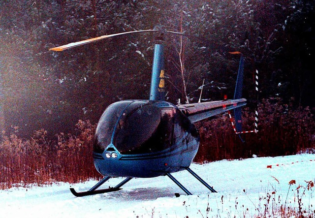 Mit diesem gemieteten Helikopter fhrten die  Ruber ihre Tat aus.  | Foto: dpa