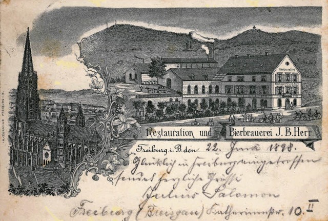 Die Restauration und Bierbrauerei J. B. Herr auf einer Ansicht von 1898.   | Foto: Archiv Manfred Gallo