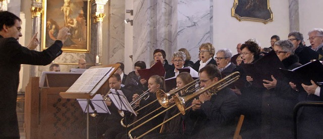 Posaunisten und Chor umrahmten unter d...on Martin Gro den Offo-Gottesdienst.   | Foto: Heidi Fssel