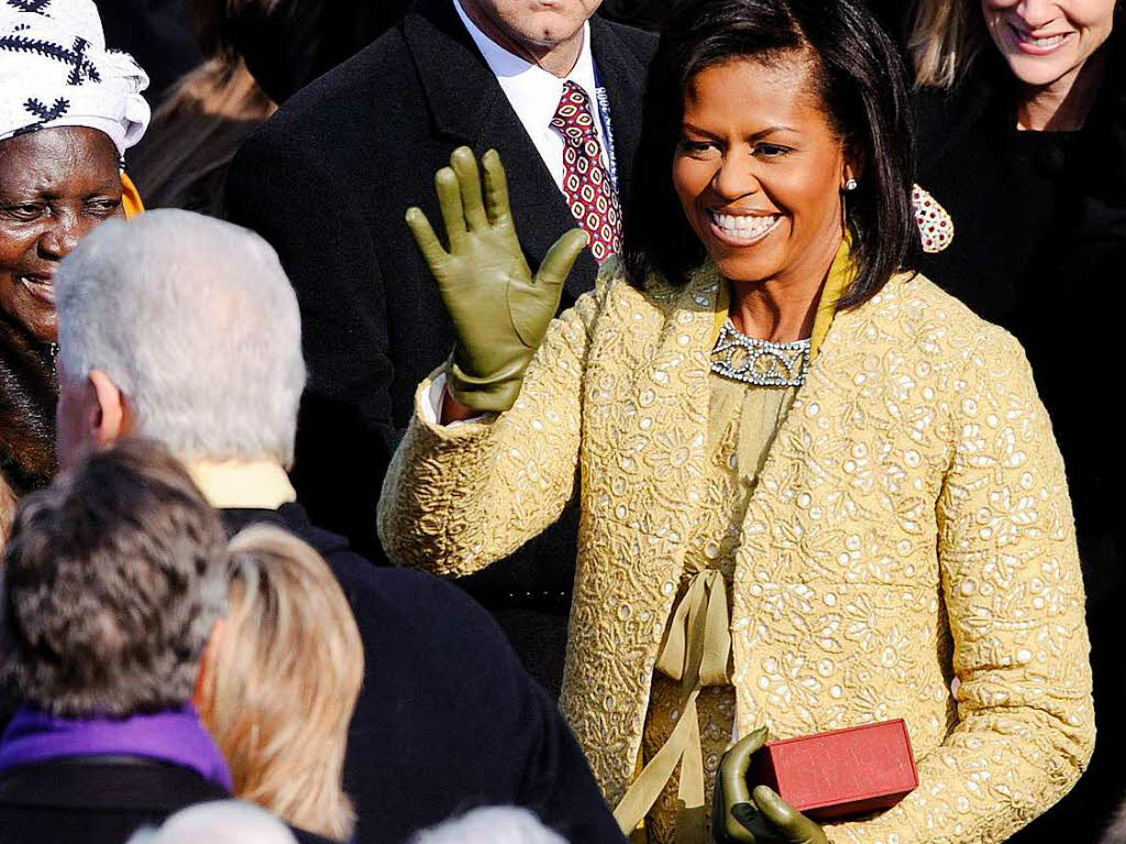 Michelle Obamas Ankunft bei der Zeremonie der Vereidigung von Barack Obama, 20. Januar 2009.