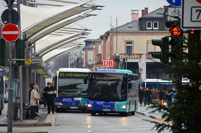 Rund um den Offenburger Busbahnhof war am spten Montagvormittag der Strom weg.  | Foto: Helmut Seller                       
