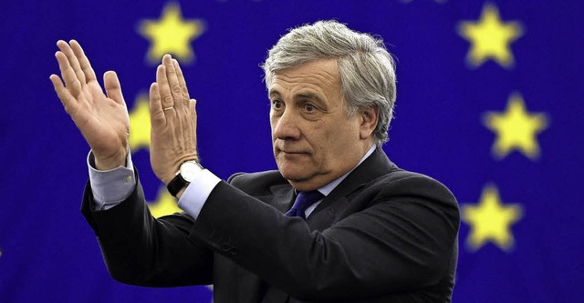 Antonio Tajani nach der Wahl am Dienstagabend  | Foto: dpa