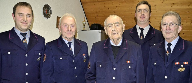 Jechtingen. Die bei der Generalversamm...hart, Claus Gerhart und Roland Kromer.  | Foto: Roland Vitt