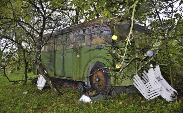 So stand der Omnibus-Anhnger  auf ein...er Freiburger Straenbahn&#8220; kam.   | Foto: Daniel Adloff