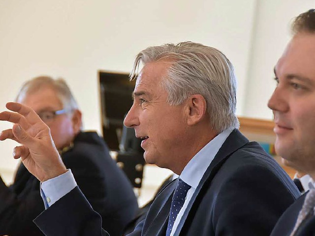 Innenminister Thomas Strobl in Kirchzarten  | Foto: Markus Donner