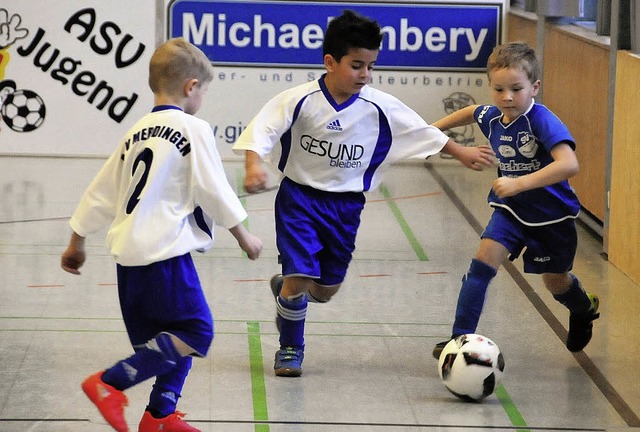 Vollen Einsatz zeigten die jungen Fub... Turnier in der Merdinger Sporthalle.   | Foto: Sebastian Ehret