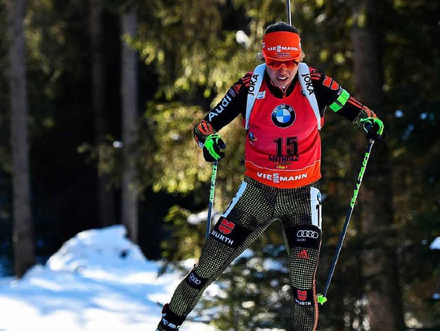 Kraftvoll unterwegs: Laura Dahlmeier   | Foto: afp