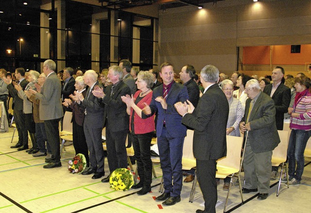 Gute Stimmung herrschte beim Neujahrse...eim, hier beim Singen des Badnerlieds.  | Foto: Martin Pfefferle