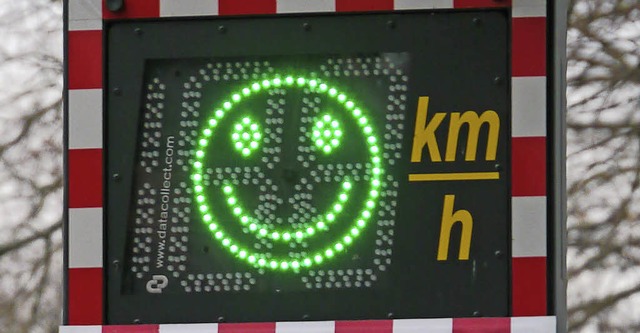 Wer diesen Smiley sieht, ist mit der richtigen Geschwindigkeit unterwegs.   | Foto: Wendel