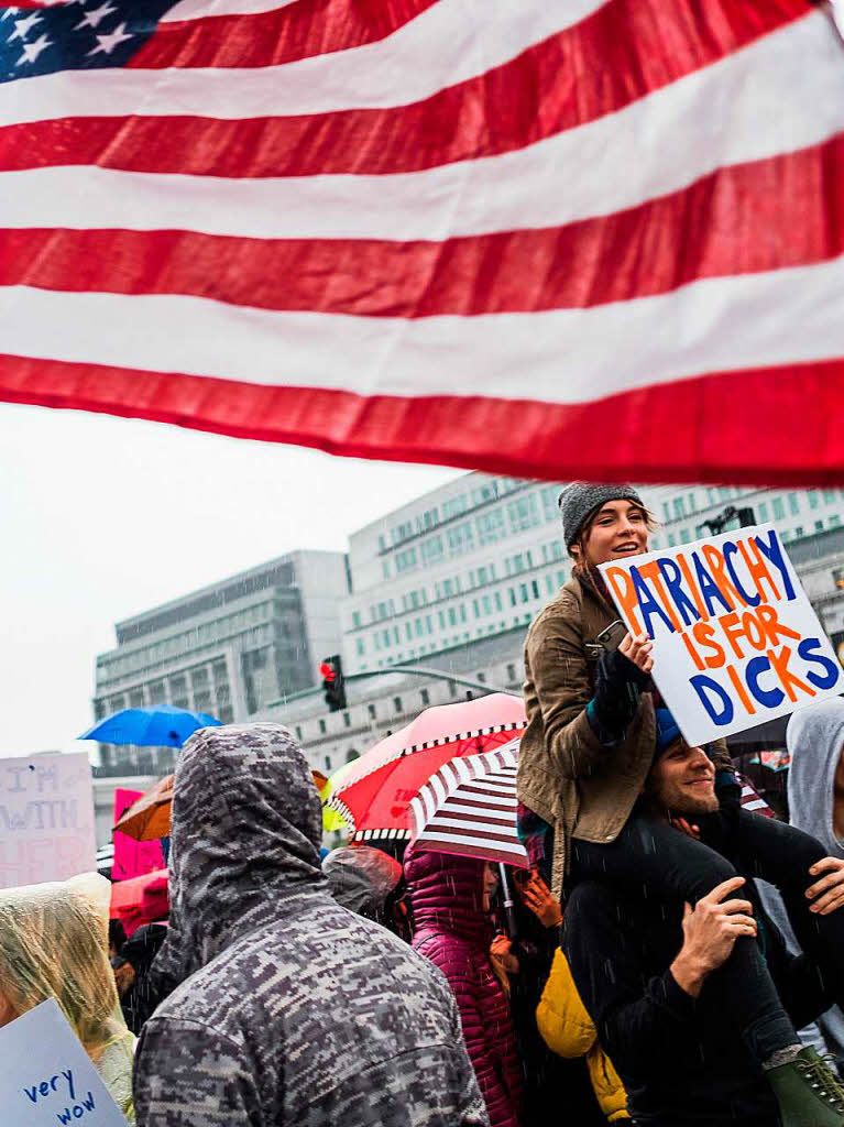 Massendemos fr Frauenrechte und Protest gegen den neuen US-Prsidenten Trump in Washington D.C. und anderen Stdten