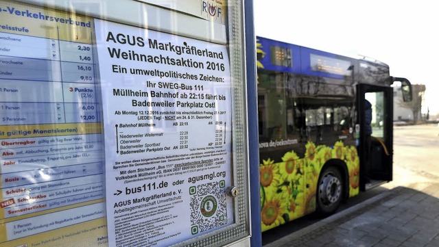 Die AGUS sieht ihre Bus-Sponsoring-Akt...8222;umweltpolitisches Zeichen&#8220;.  | Foto: Dorothee Philipp