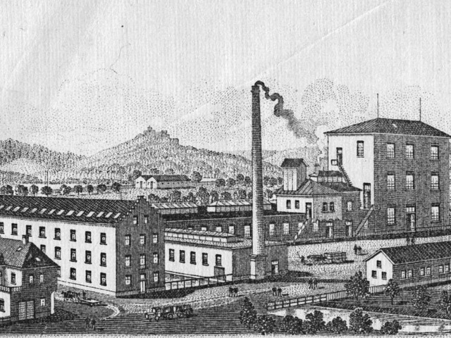 Briefkopf der Chemischen Fabrik Herkul...den Staffelgiebelhaus in der Bildmitte  | Foto: Stadtarchiv Staufen