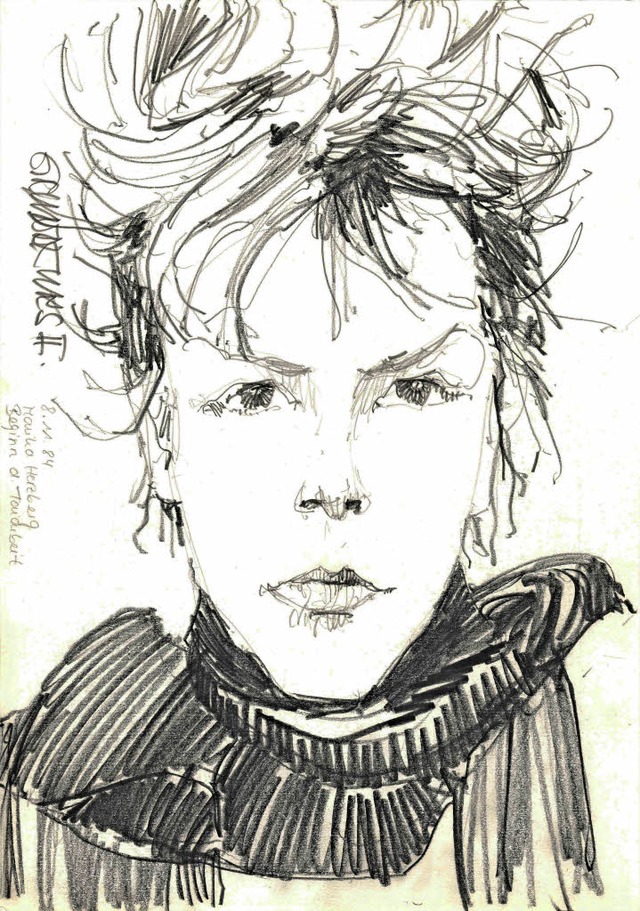 Monika Herzberg im Portrt, das 1984 entstand   | Foto:  GYMNASIUM
