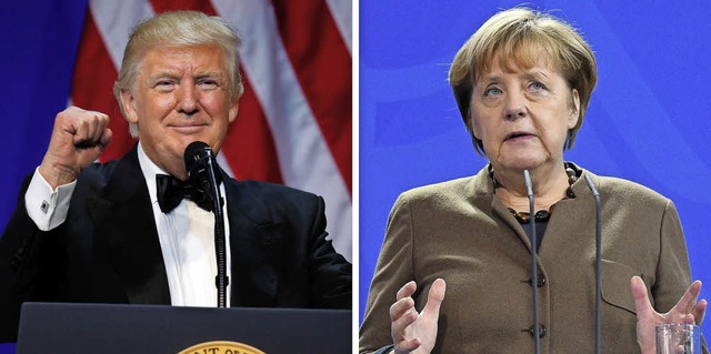 Donald Trump hat Angela Merkel wegen i...Flchtlingspolitik scharf kritisiert.   | Foto: dpa