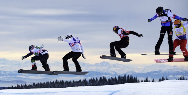 Heben erneut am Feldberg ab: die weltbesten Snowboardcrosser   | Foto: DPA