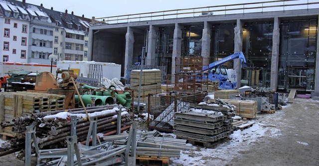 Der Rohbau der Stadthalle ist fertig. Auf dem Bild zu sehen ist das neue Foyer.   | Foto: Susann Klatt-D&#8217;Souza