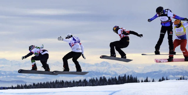 Flugknstler: Die Snowboardcrosser, hi... 11./12. Februar erneut am Seebuck ab.  | Foto: seeger