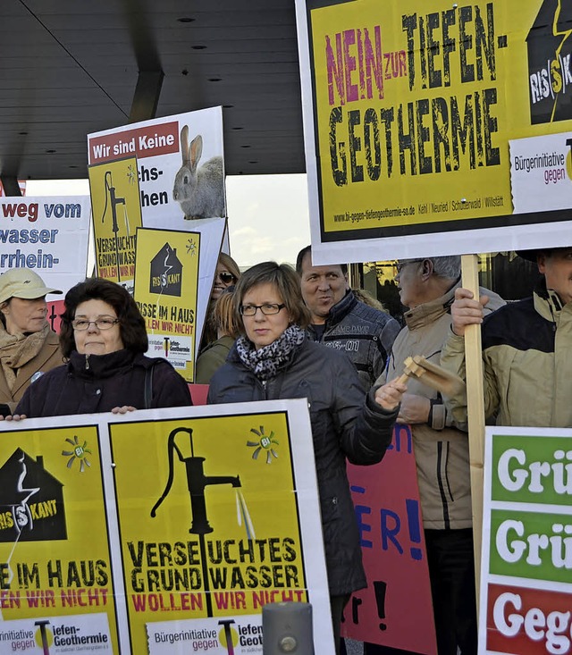 Die Proteste gegen Geothermie,  wie hi... sind in der Region seit Jahren gro.   | Foto: Archivfoto: hsl