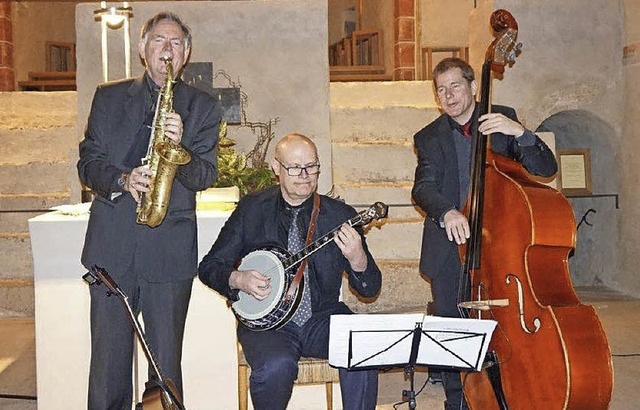 Das Trio Wim Mauthe, Eric Cousin und M... in der Kirche St. Cyriak in Sulzburg   | Foto: Anne-Kristin Freyer