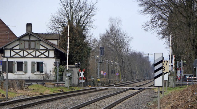 Der Bahnbergang in der Rheinstrae ist bald Geschichte.  | Foto: Peter Gerigk