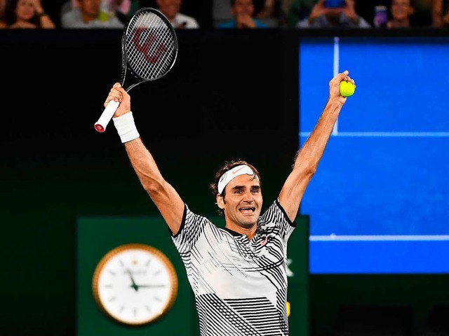 Einer der ltesten Grand-Slam-Sieger der Tennisgeschichte: Roger Federer (35).  | Foto: AFP