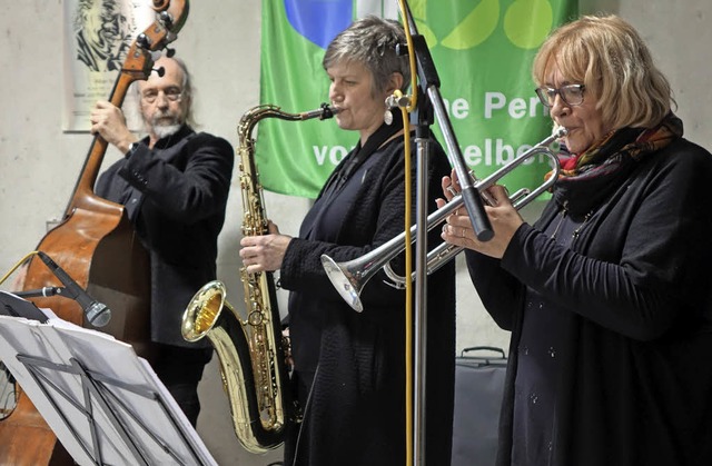 In blendender Spiellaune war die Jazzb...rgerinitiative Tunnel Karsau-Minseln.   | Foto: Roswitha Frey