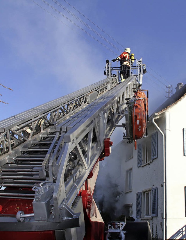 23 Meter kann die Drehleiter ausgefahren werden.  | Foto: UTKE