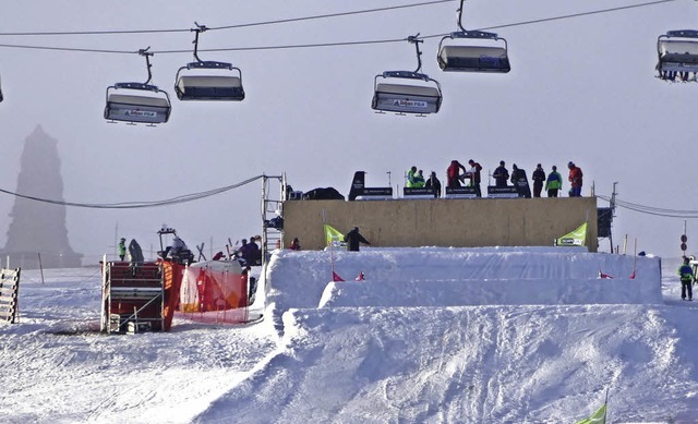 Bereit fr zwei tolle Renntage: die Startrampe des Skicross-Weltcups am Seebuck   | Foto: bachmann