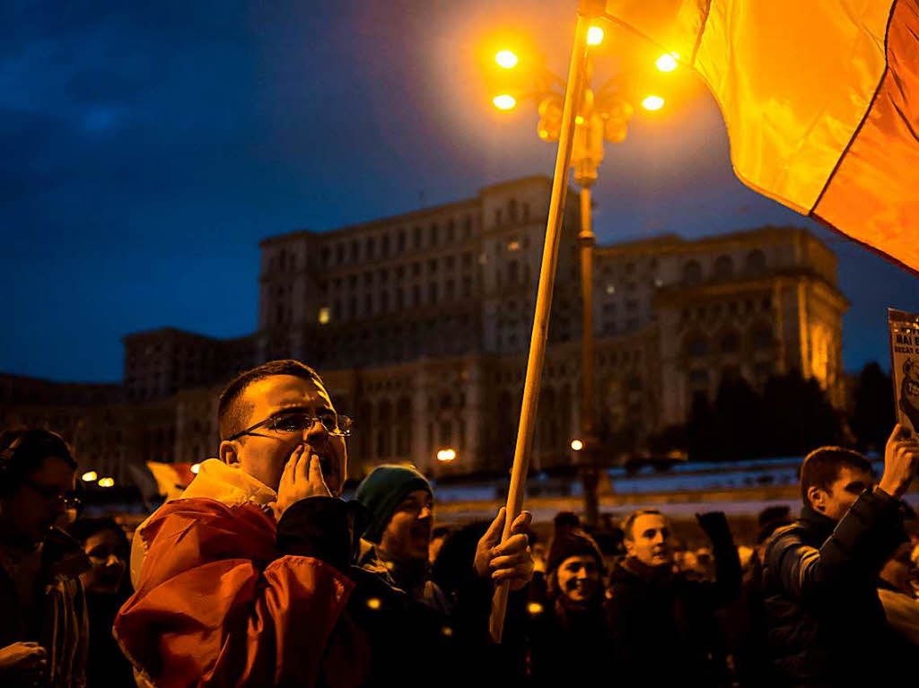 Proteste in der rumnischen Hauptstadt Bukarest.
