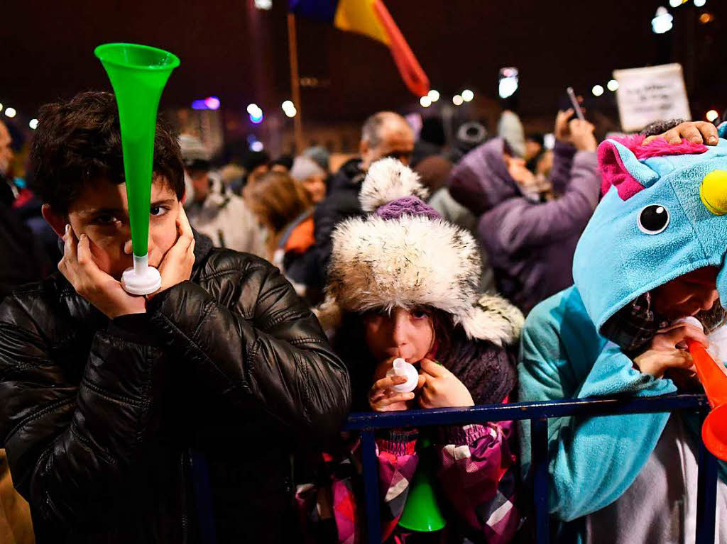 Proteste in der rumnischen Hauptstadt Bukarest.