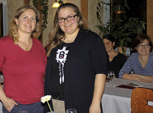 Sarah Brkle (links) und Lisa Mnch re...Ringsheim ber Umweltschutz im Alltag.  | Foto: Adelbert Mutz