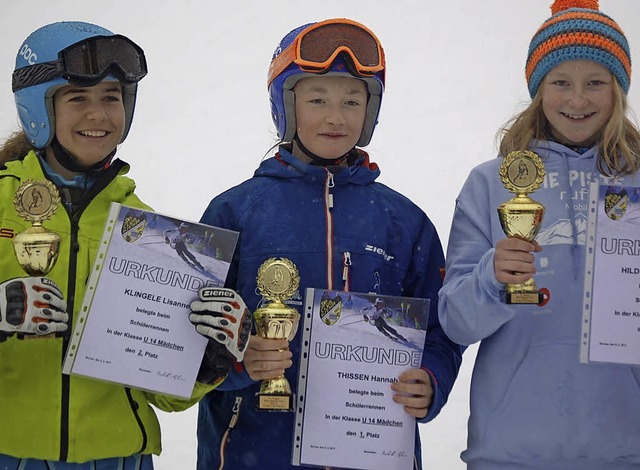 Die U14-Siegerinnen (von links)  Lisan...), Luise Hildebrand (SZ Rheinfelden).   | Foto: Silke Hildebrand