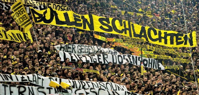 Offen dokumentierter Hass in der Sdkurve des Dortmunder Stadions  | Foto: afp