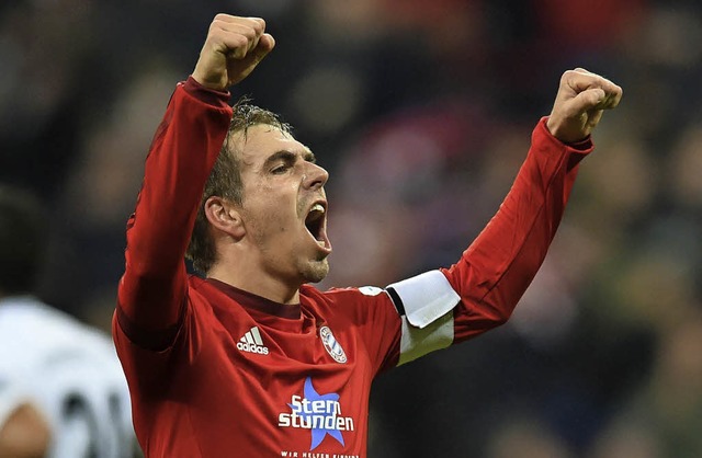 Am Dienstagabend konnte Philipp Lahm mit seinen Bayern jubeln.    | Foto: afp