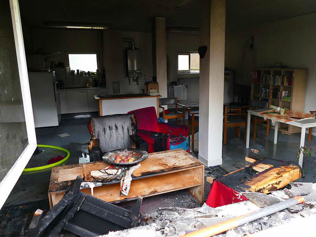 Die Wohnung, in der eine Auengruppe des betreuten Wohnens vom Haus Sinnighofen untergebracht ist, wurde total zerstrt.