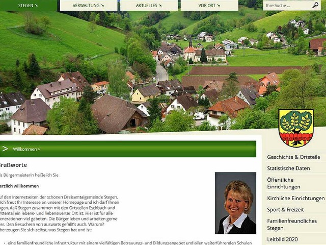 Angenehme Farben,  sprliche Informationen: die Homepage der Gemeinde Stegen  | Foto: BZ