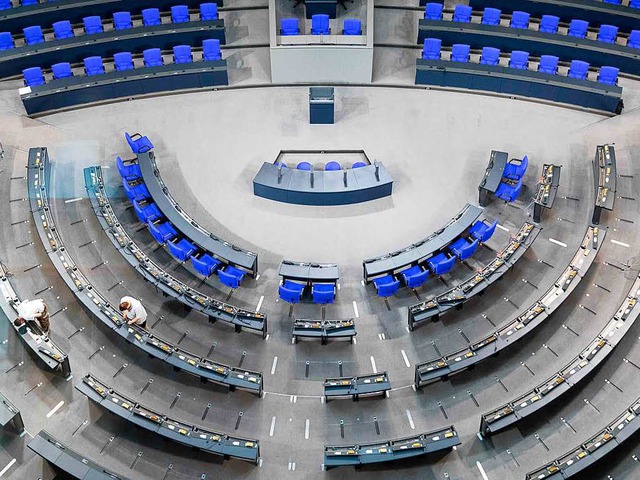 Der Plenarsaal des Bundestages in Berl...ammlung einen neuen Bundesprsidenten.  | Foto: dpa