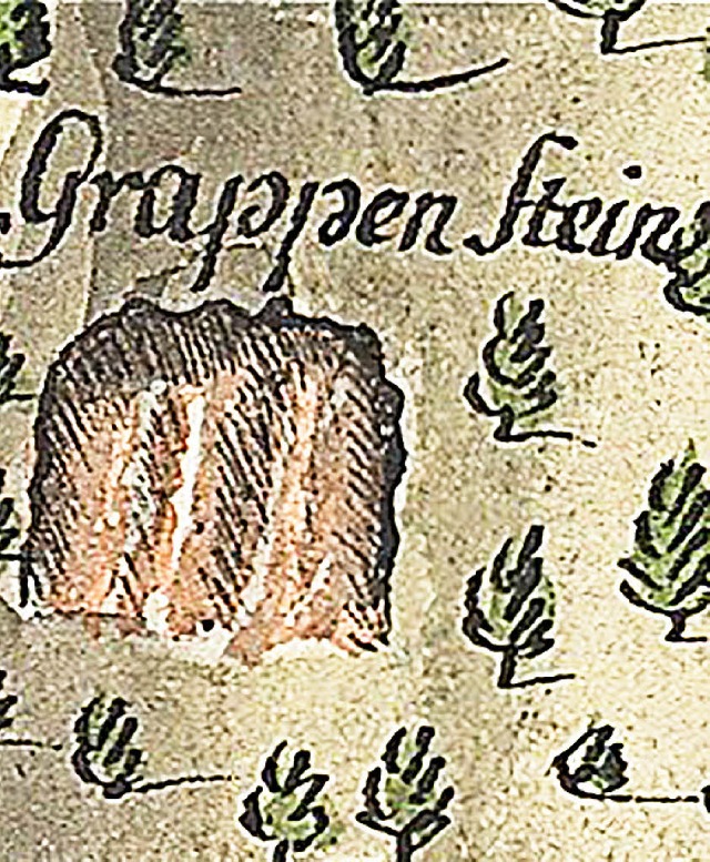 Der Grappenstein wird  1785 erstmals erwhnt, seit 1960 heit er Rappenfelsen.   | Foto: Kaiser