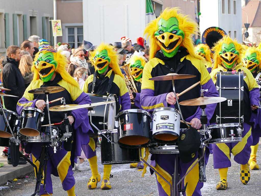 2400 Hstrger, Blaskappeln, Guggemusiken und Narrencliquen verwandelten Zarten beim Jubilum der Schlangenzunft in einen wahrhaftigen Hexenkessel.