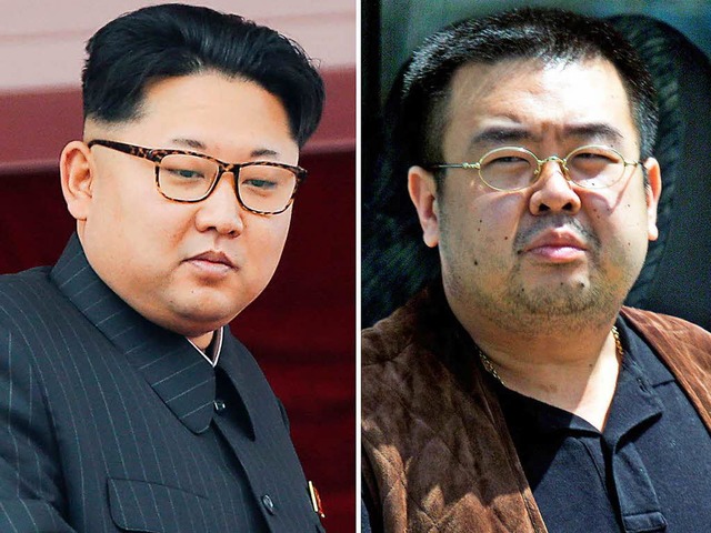 Diktator Kim Jong Un (links)und sein ermordeter Bruder  Kim Jong Nam  | Foto: dpa