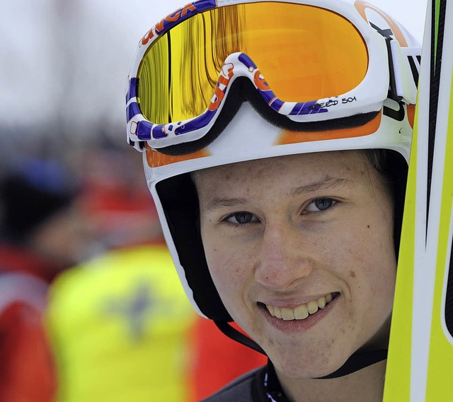 Am Traumziel: Skispringerin Ramona Str...bei der WM im finnischen Lahti dabei.   | Foto: seeger