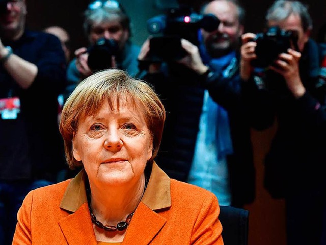 Angela Merkel kurz vor Beginn der Anhrung im NSA-Untersuchungsausschuss  | Foto: AFP