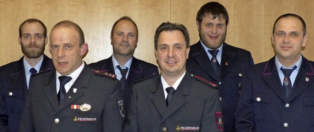 Thomas Mder, Kommandant Dietmar Wiebe...erbach der Kanderner Wehr (von links).  | Foto: Anika Lenke