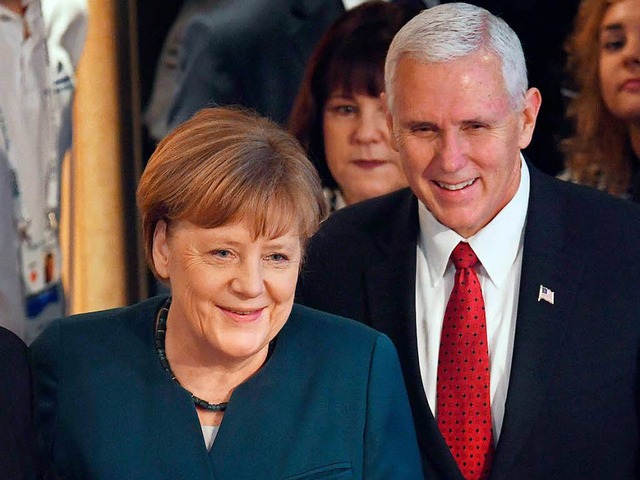 Merkel und Pence in Mnchen  | Foto: dpa