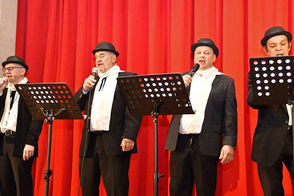 Die Hebeldorf-Harmonists: Roland Schlageter, Gerhard Kiefer, Jörg Jost und Mario Brugger (Foto: Edgar Steinfelder) Die Hebeldorf-Harmonists: Roland Schlageter, Gerhard Kiefer, Jörg Jost und Mario Brugger (Foto: Edgar Steinfelder)