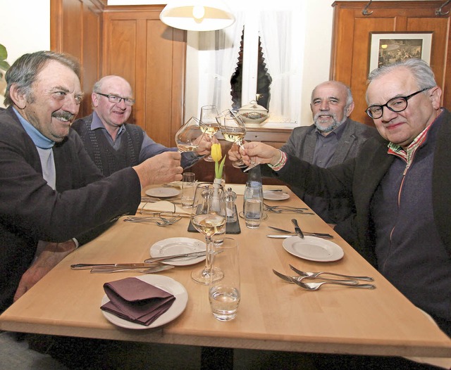 Die vier Vogtsburger Prsidenten trafe...eider, Werner Rpple und Fritz Keller.  | Foto: Herbert Trogus