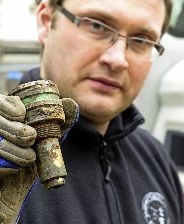 Mathias Peterle bei der Bombenentschrfung in Freiburg  | Foto: Ingo Schneider