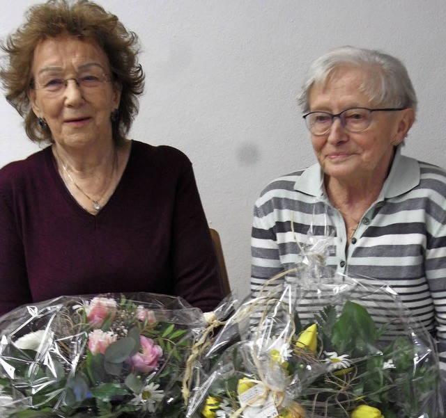 Maria Scherer (rechts)  und Erna Hanni... Hirte. Nun wurden sie verabschiedet.   | Foto: zvg