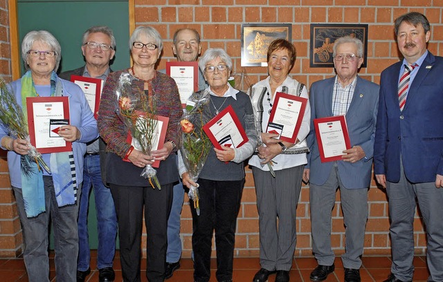 Die Geehrten beim Schwarzwaldverein Steinen   | Foto: Lacher